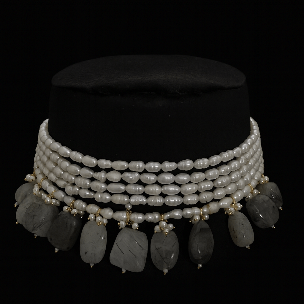 Real pearl Simon semi precious set
