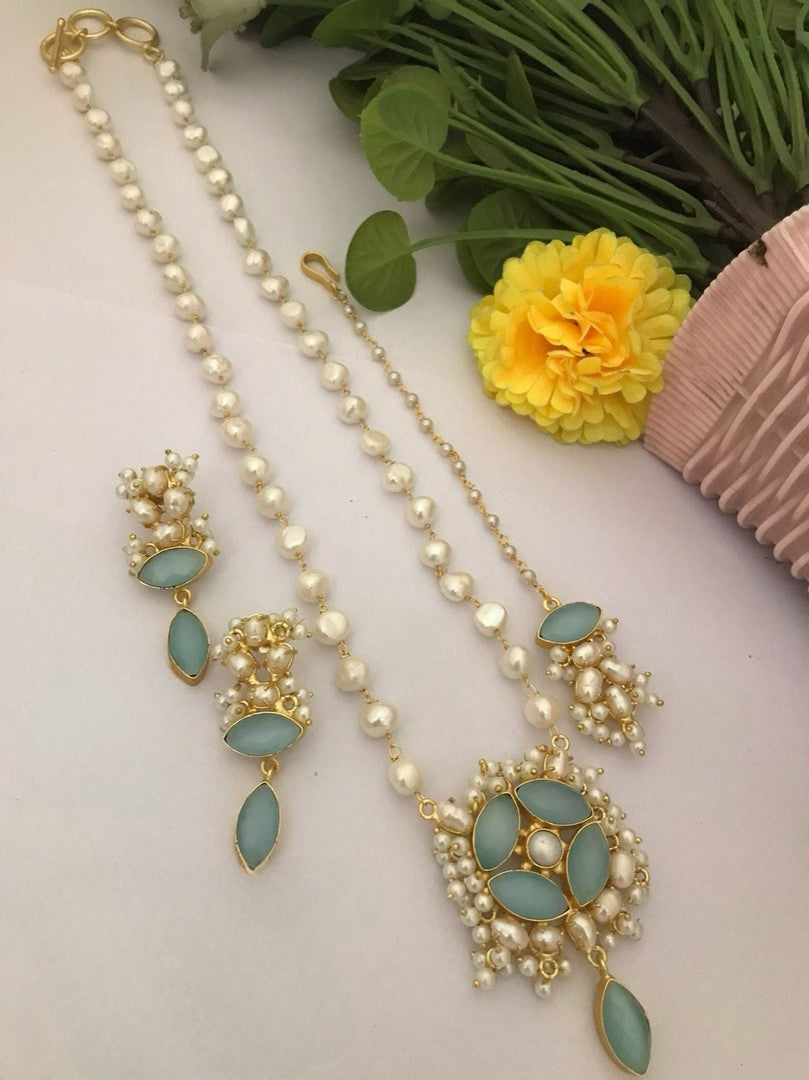 Madhusri real pearl combo set