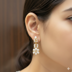 Real Pearl Gaurangi Flower Design Sleek Set - Aganya Kreation