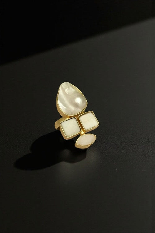 Real Pearl Nova Ring - Elegant Ethnic & Western Design