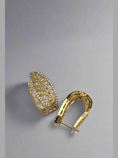 Elegant Leaf Baliya - Alloy Jewelry with CZ Stones