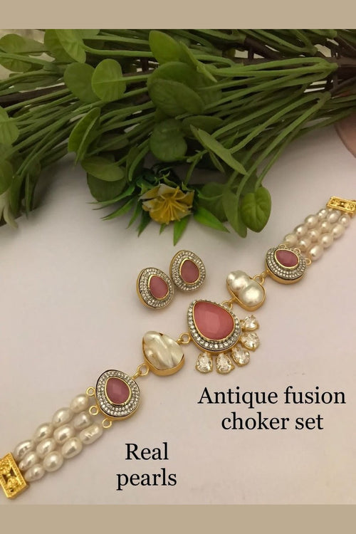 Leena Real Pearl Choker Set