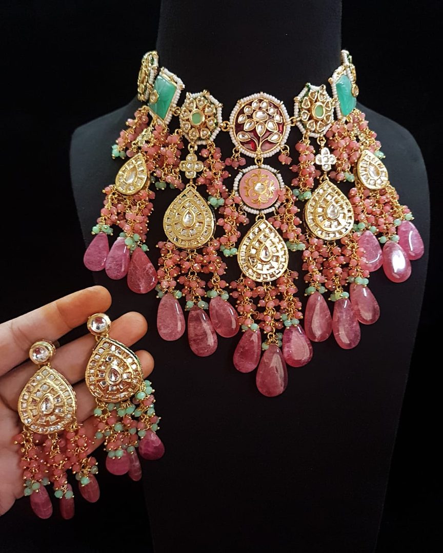 Gajgamini Pachi Kundan Set