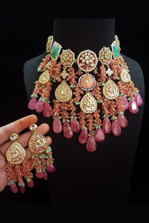 Gajgamini Pachi Kundan Set
