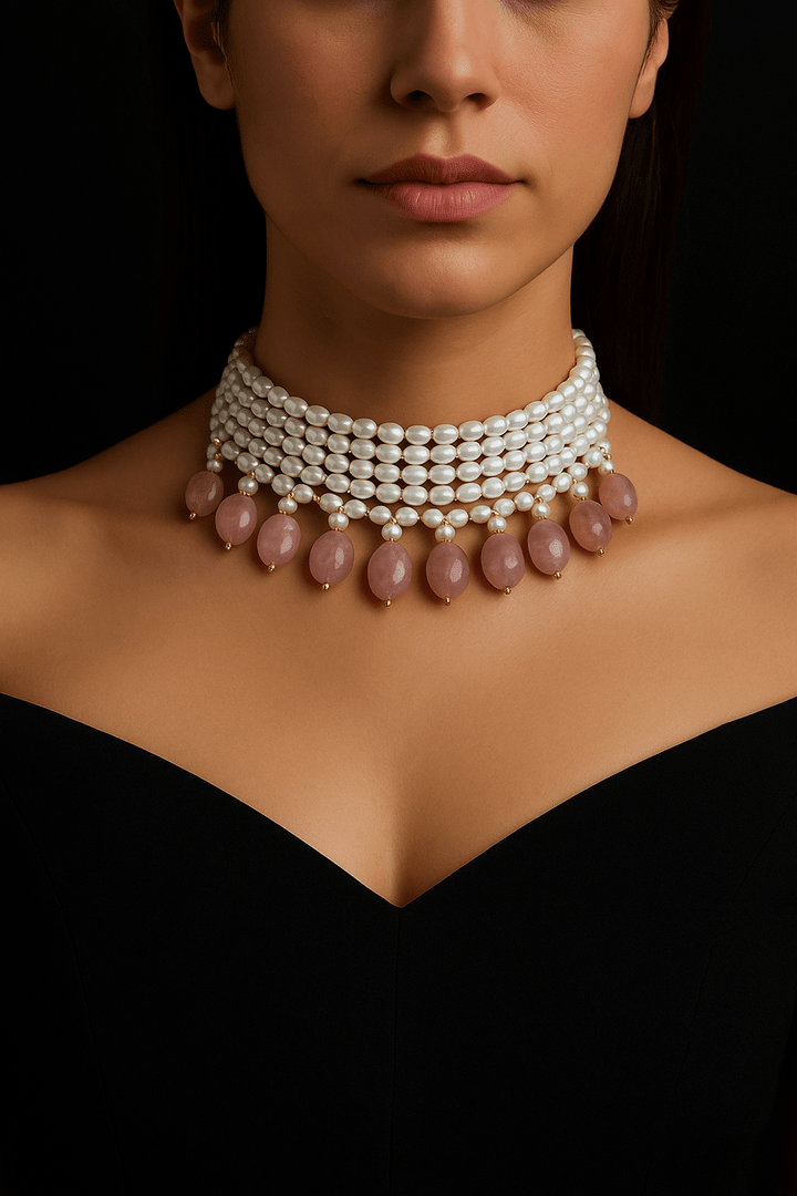 Real pearl Simon semi precious set