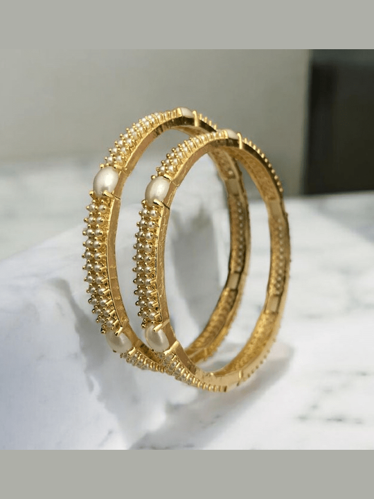 Vasundhra real pearl bangles – Aganya kreation