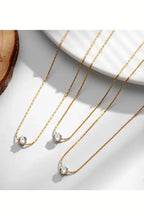 Timeless Solitaire Sparkle Necklace 18k Gold Plated Stainless Steel Tarnish Free Waterproof Jewellery female