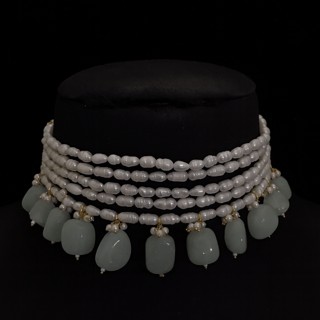 Real pearl Simon semi precious set