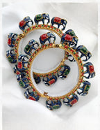 Hathi jadau meenakari rajwadi bangles