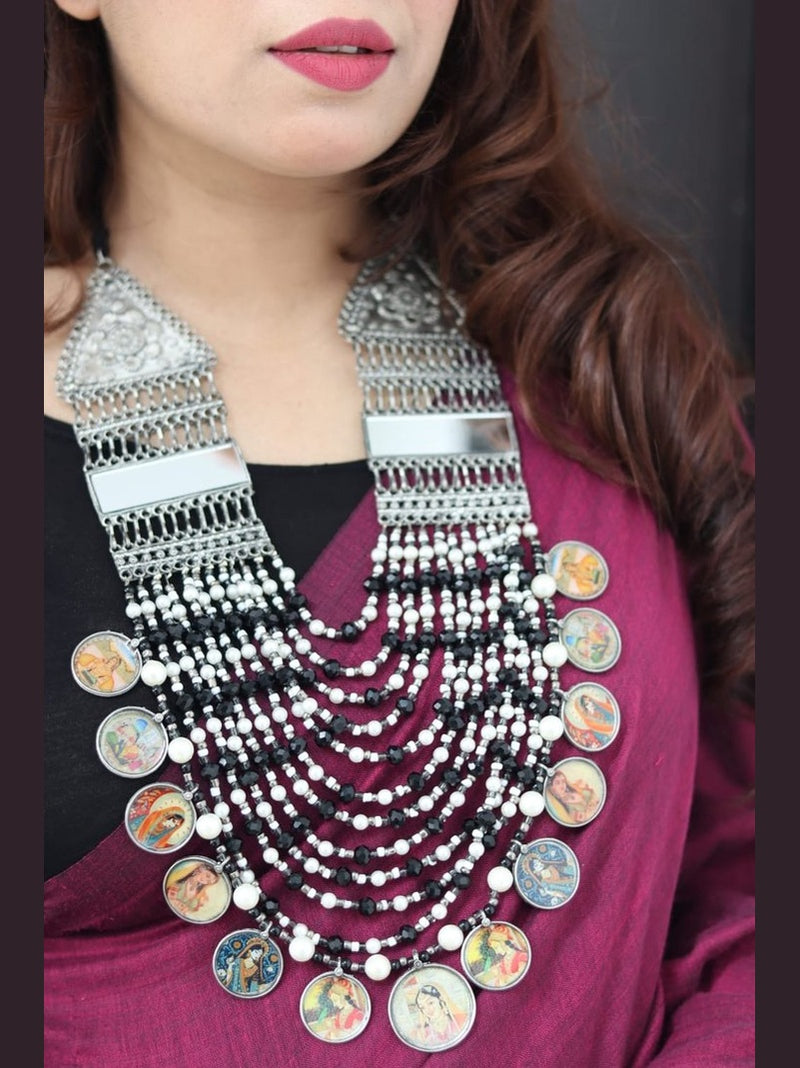 Navratri special hand painted mirror studded