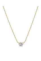 Timeless Solitaire Sparkle Necklace 18k Gold Plated Stainless Steel Tarnish Free Waterproof Jewellery female