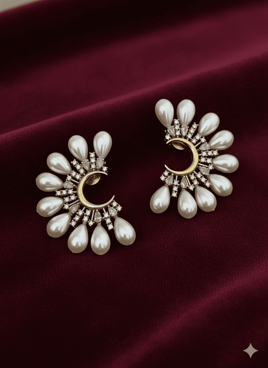 Chic moon ad earrings