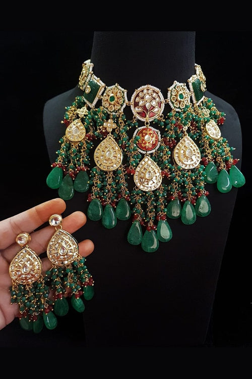 Gajgamini Pachi Kundan Set