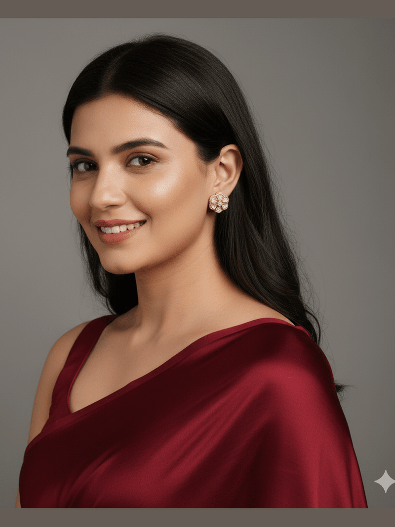 Kaashini massonite polki kundan studs