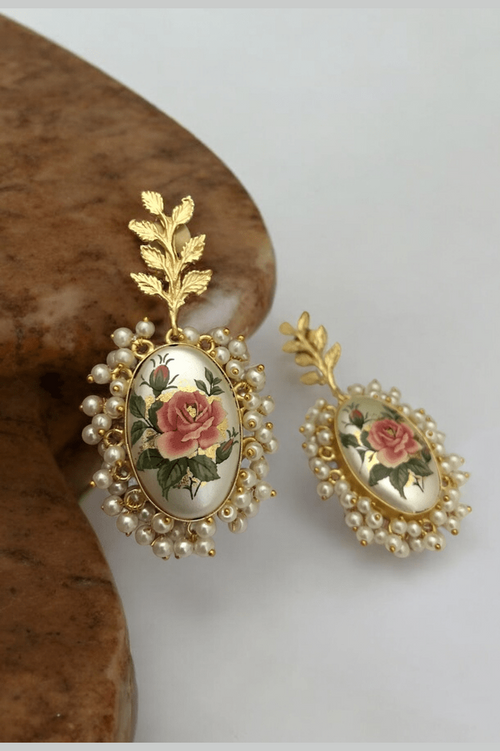 Varunya Real Pearl Earrings - Elegant & Playful Design