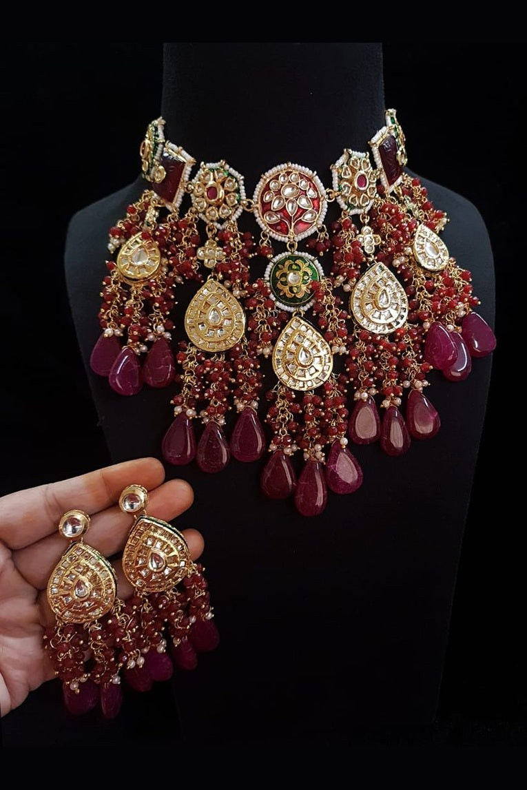 Gajgamini Pachi Kundan Set