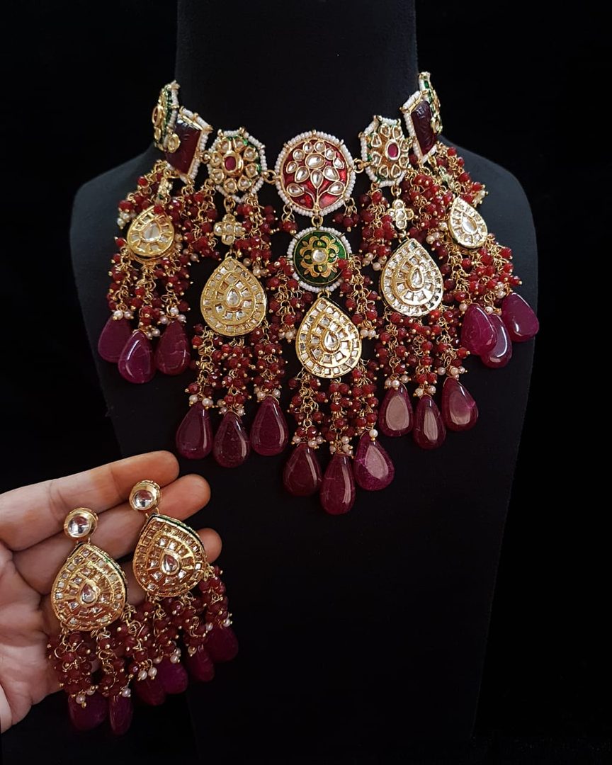 Gajgamini Pachi Kundan Set
