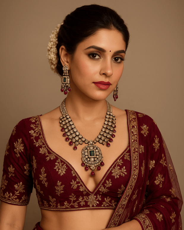Jagravi polki kundan set