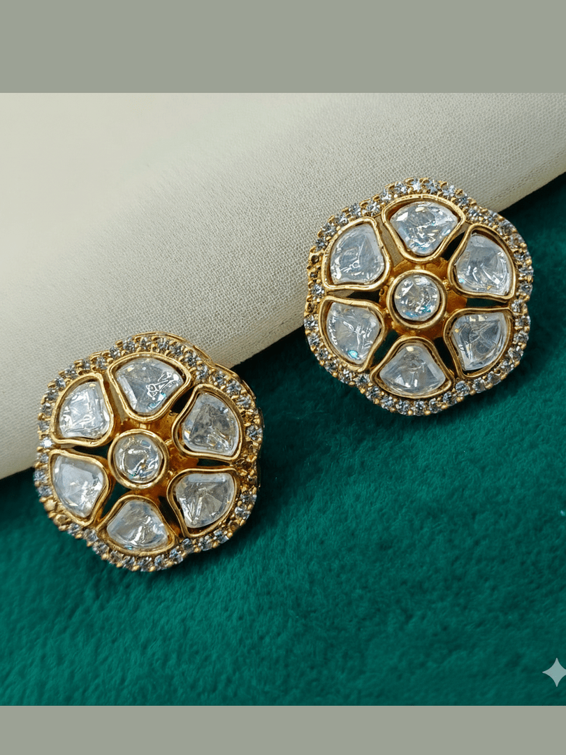 Kaashini massonite polki kundan studs
