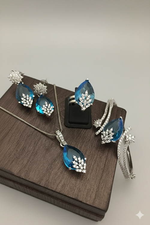 Arya Silver Combo - Elegant Jewelry Set for Every Occasion