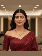 Shikha Elegant Gold-Plated Polki Kundan & Pearl Choker Set with Matching Stud Earrings