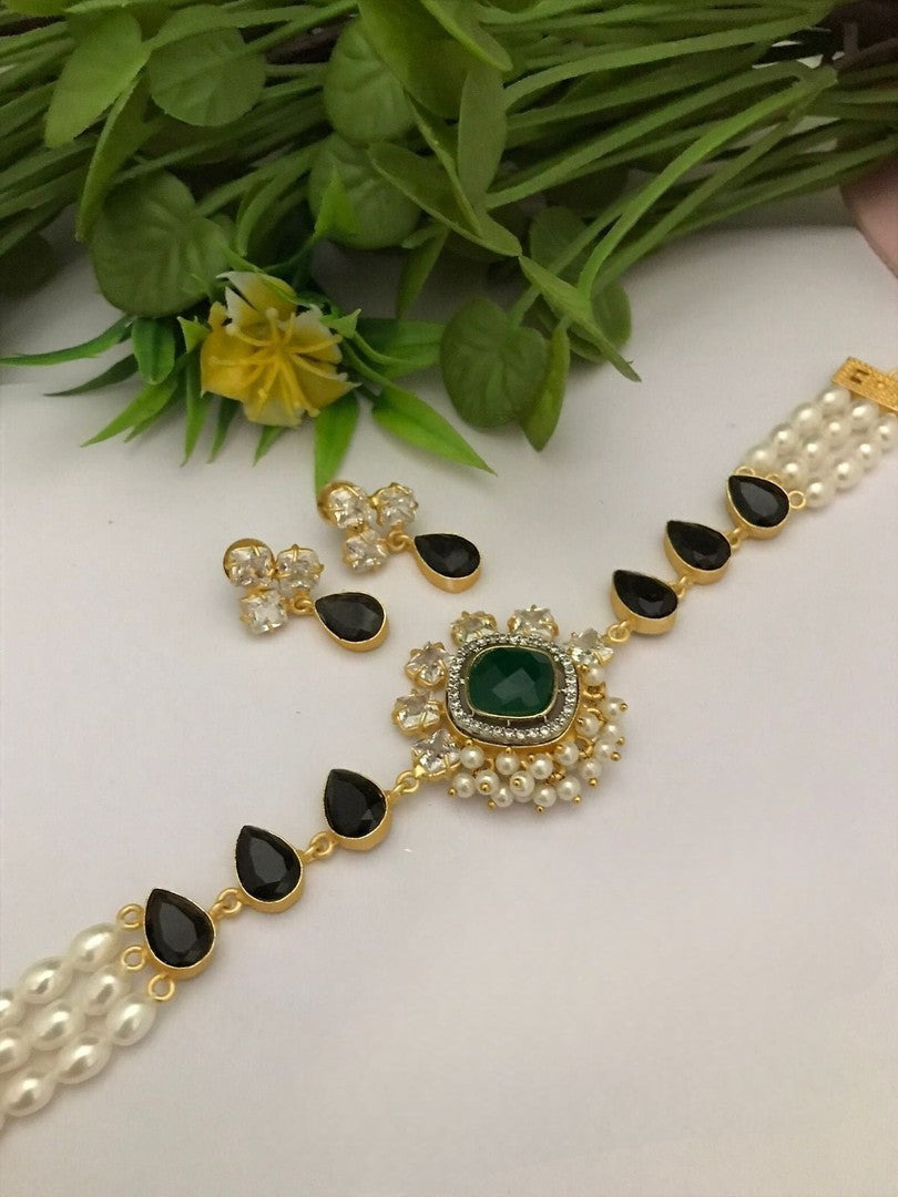 Vijisha real pearl choker set
