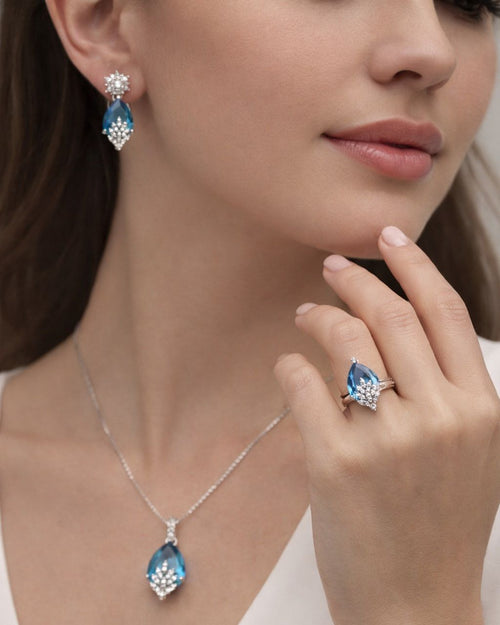 Arya Silver Combo - Elegant Jewelry Set for Every Occasion