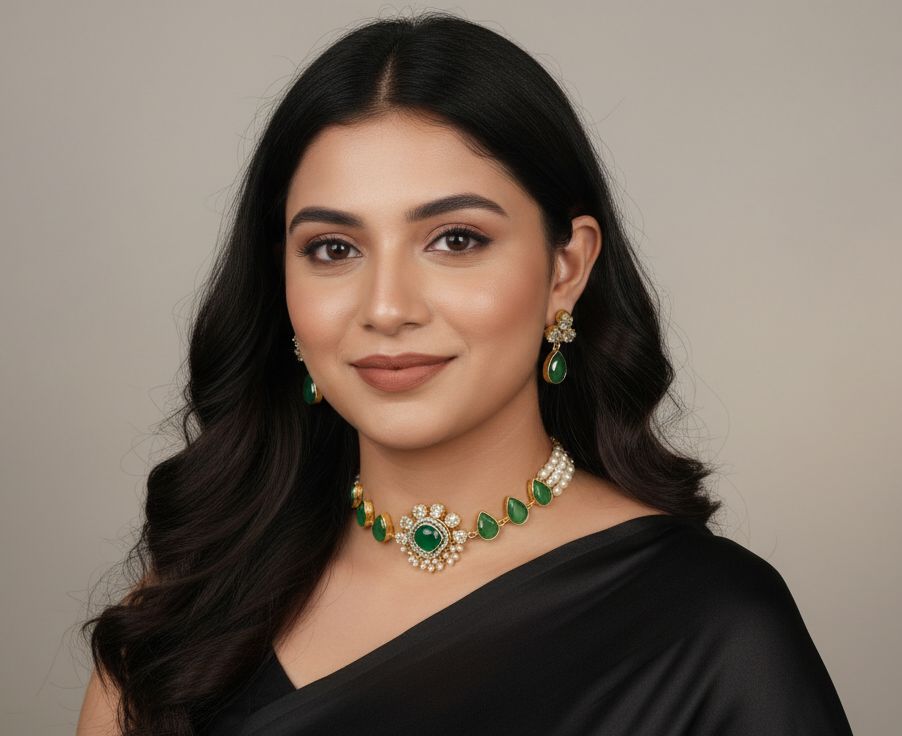 Vijisha real pearl choker set