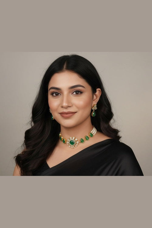 Vijisha real pearl choker set