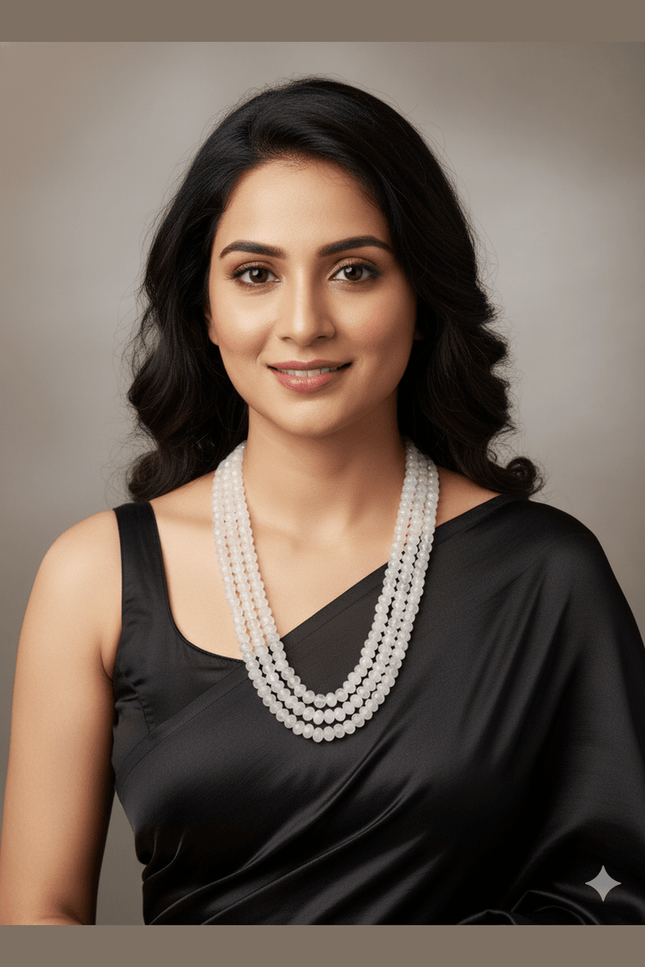 Pumpkin beads trilokini natural stone mala