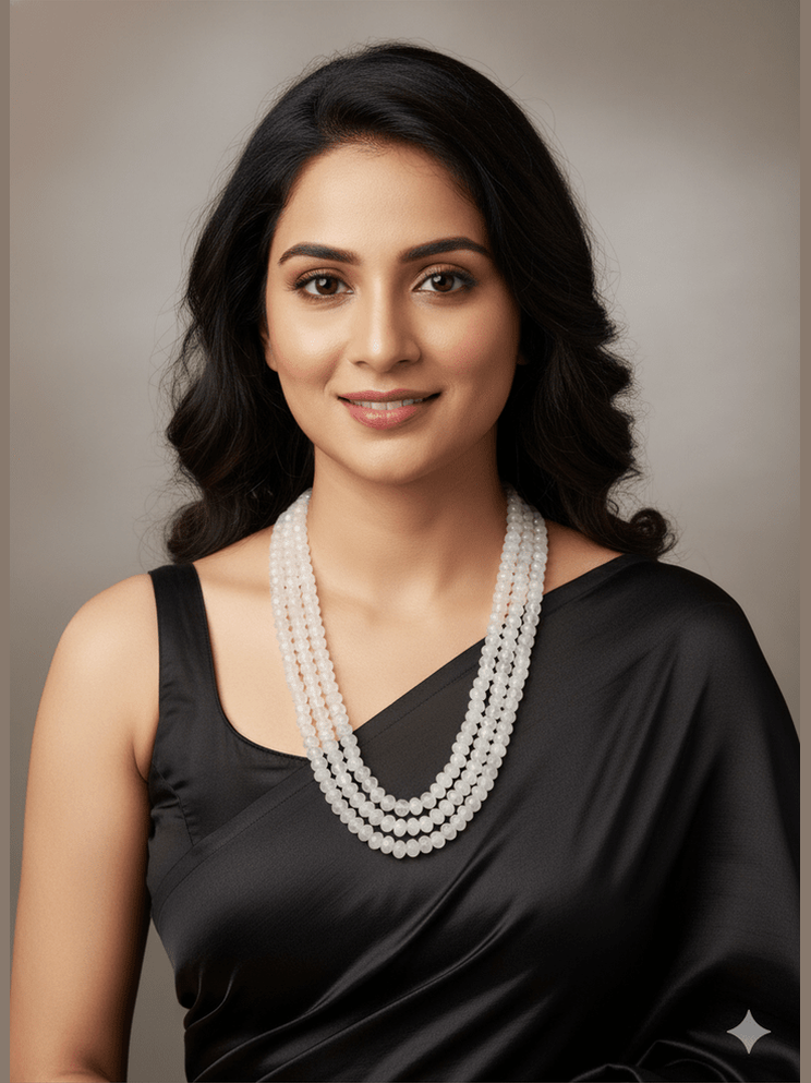 Pumpkin beads trilokini natural stone mala