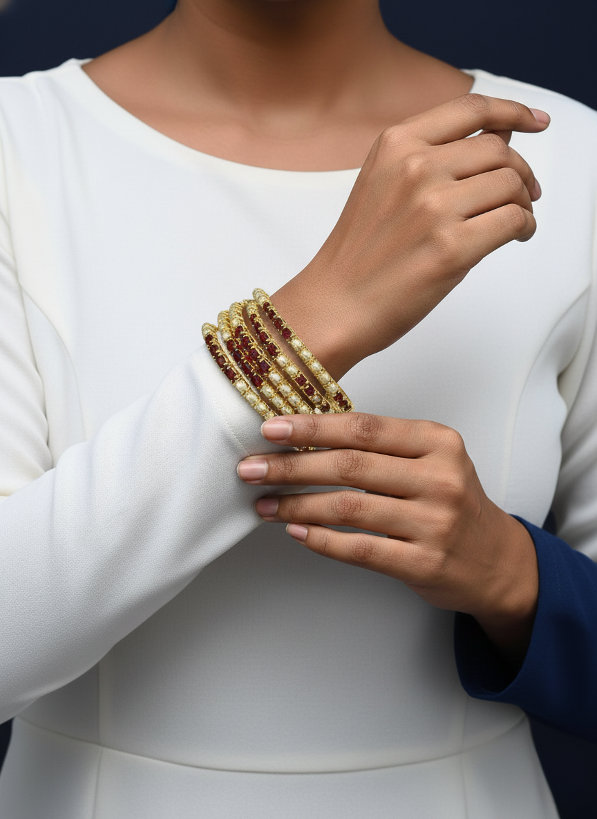 Jagvi real pearl Bangles