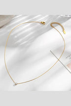 Timeless Solitaire Sparkle Necklace 18k Gold Plated Stainless Steel Tarnish Free Waterproof Jewellery female