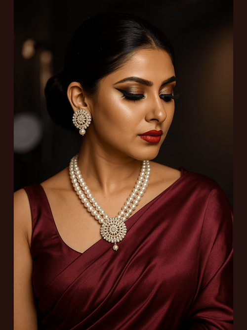 Bindiya real pearl set