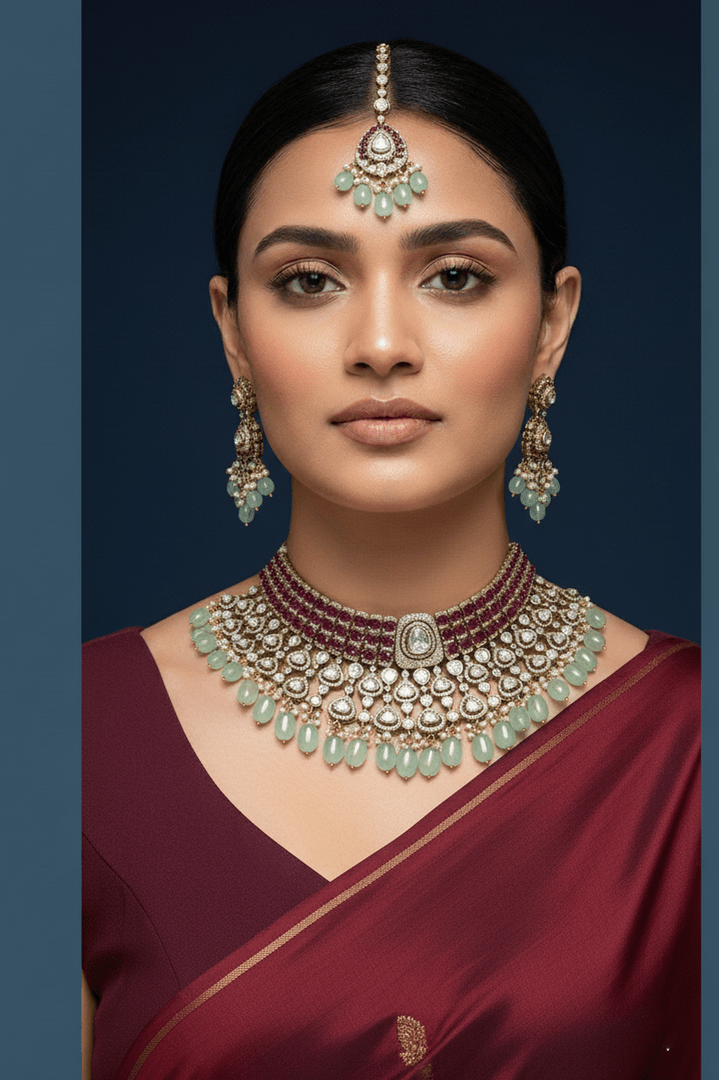 Reyna polki kundan set