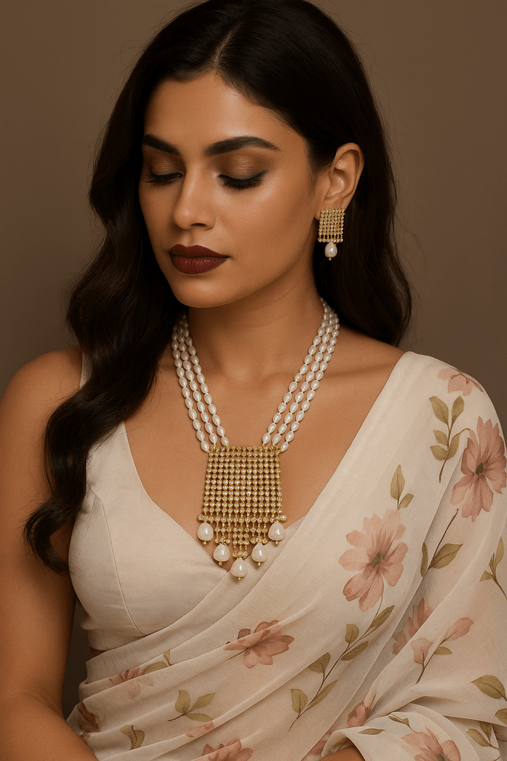 Saranya real pearl set