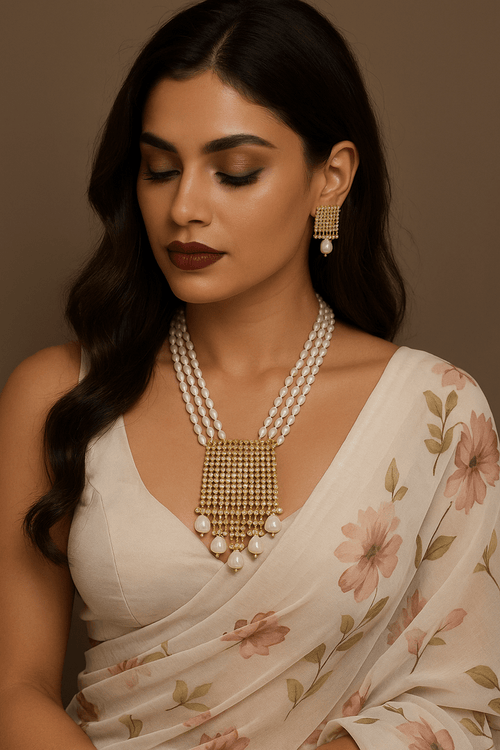 Saranya real pearl set