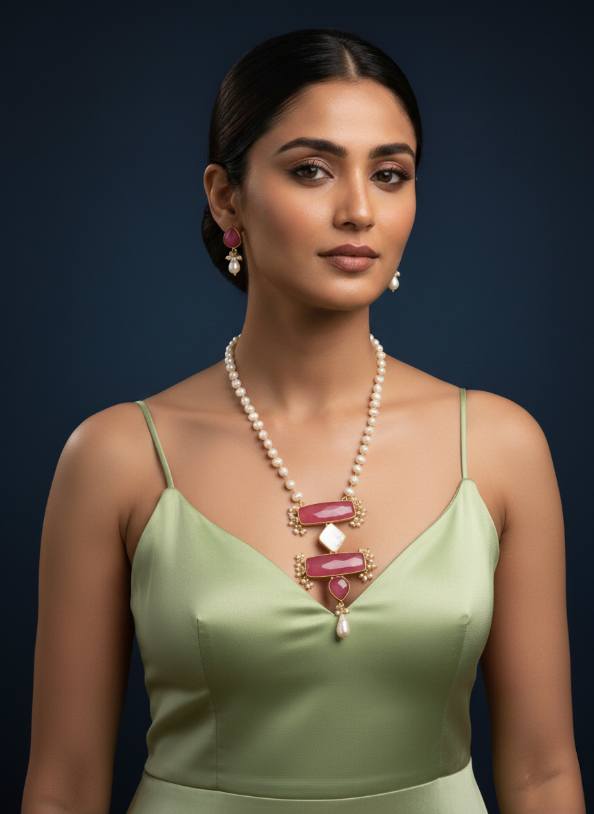 Moulisha real pearl set