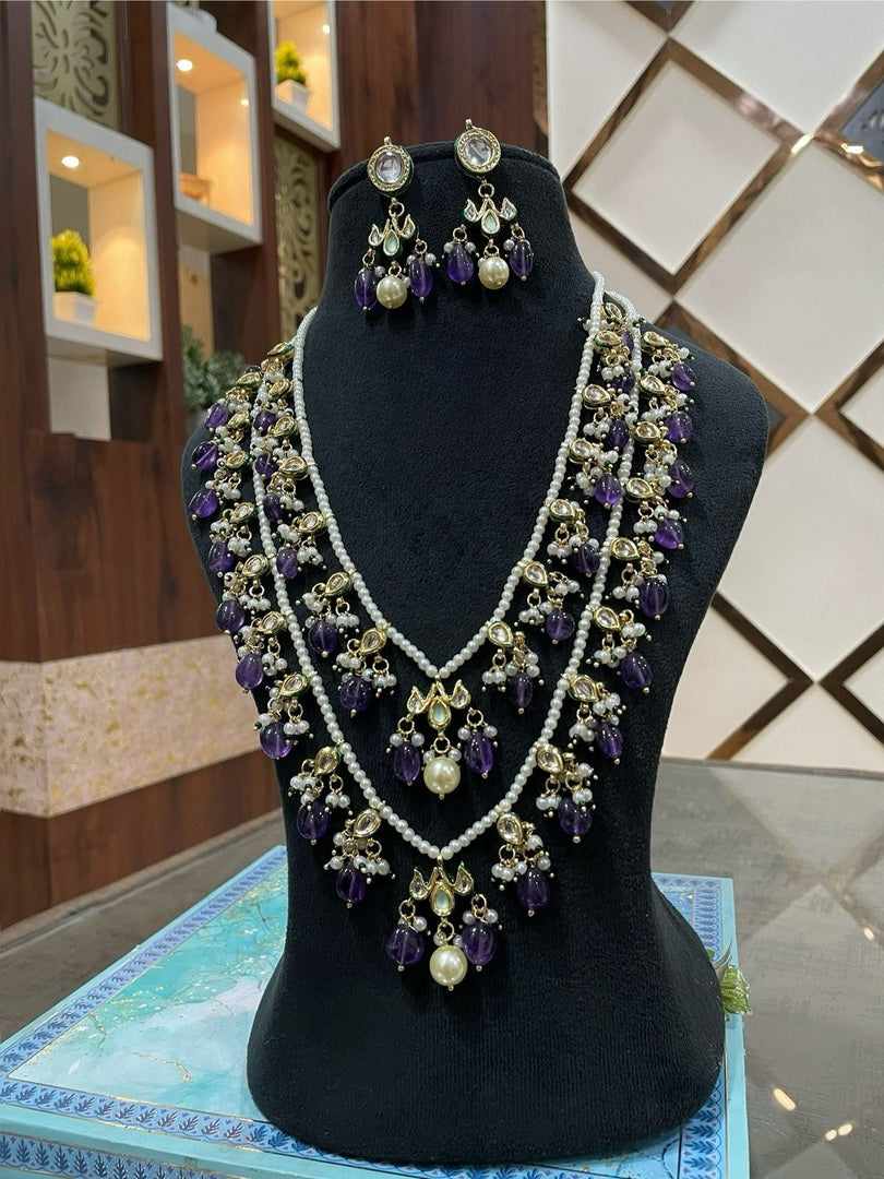 Deepika long mala kundan set