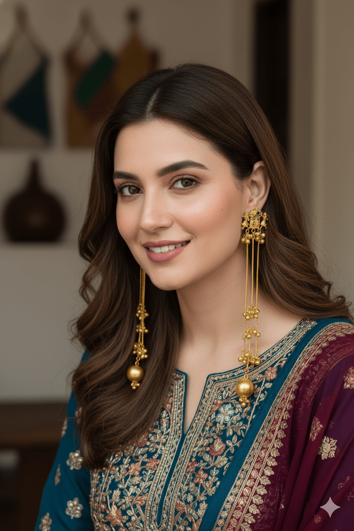 Baraat kashmiri kundan jhumka