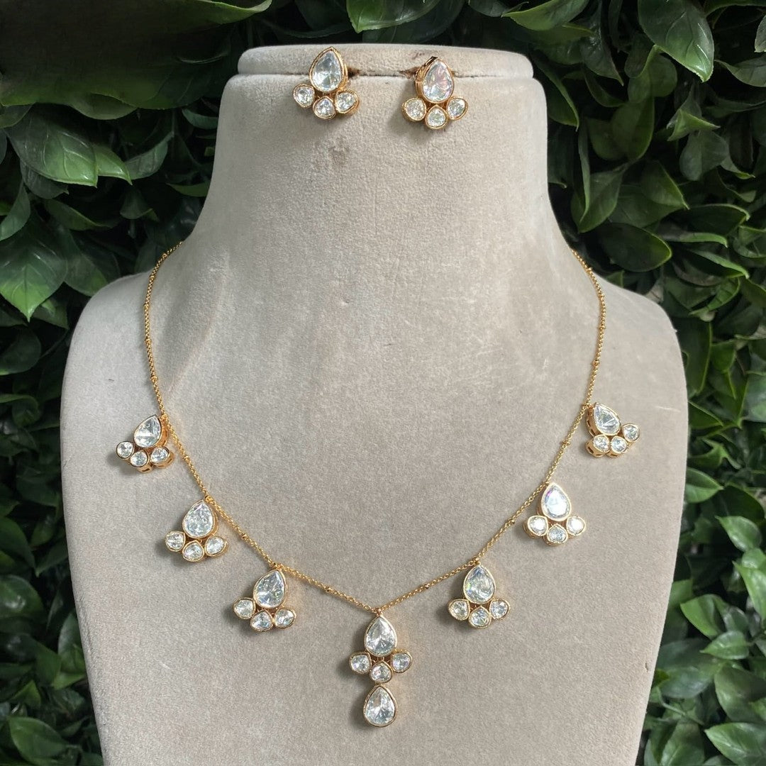 Jessica polki kundan sleek set