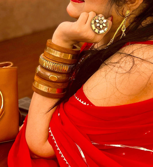 Kannaki wooden stack of bangles