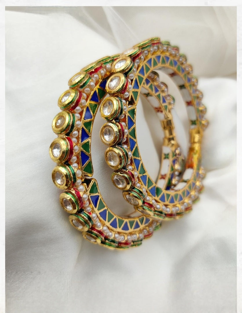 Aarushi rajwadi jadau kundan pacheli bangles