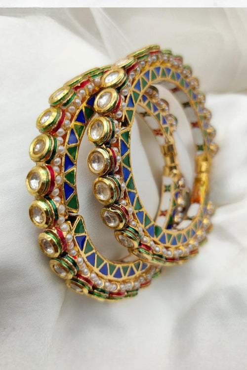 Aarushi rajwadi jadau kundan pacheli bangles
