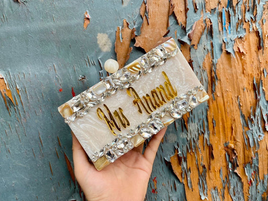 Amanda name Customisable clutch