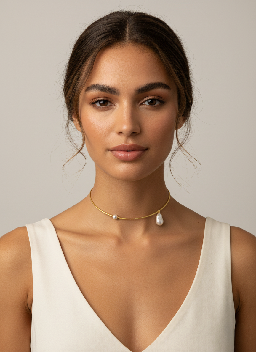 Desta real pearl hasli necklace