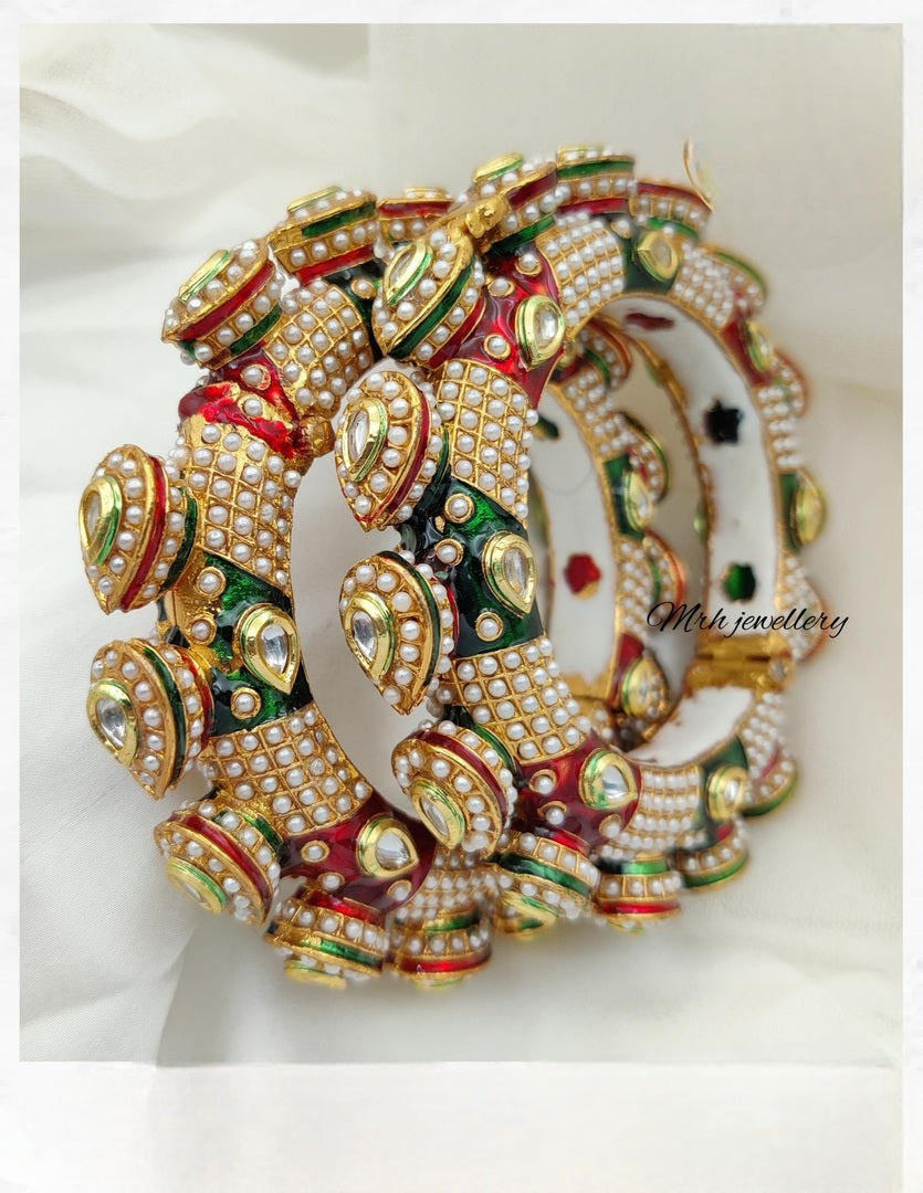Nidhi jadau rajwadi meenakari bangles