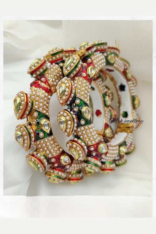 Nidhi jadau rajwadi meenakari bangles