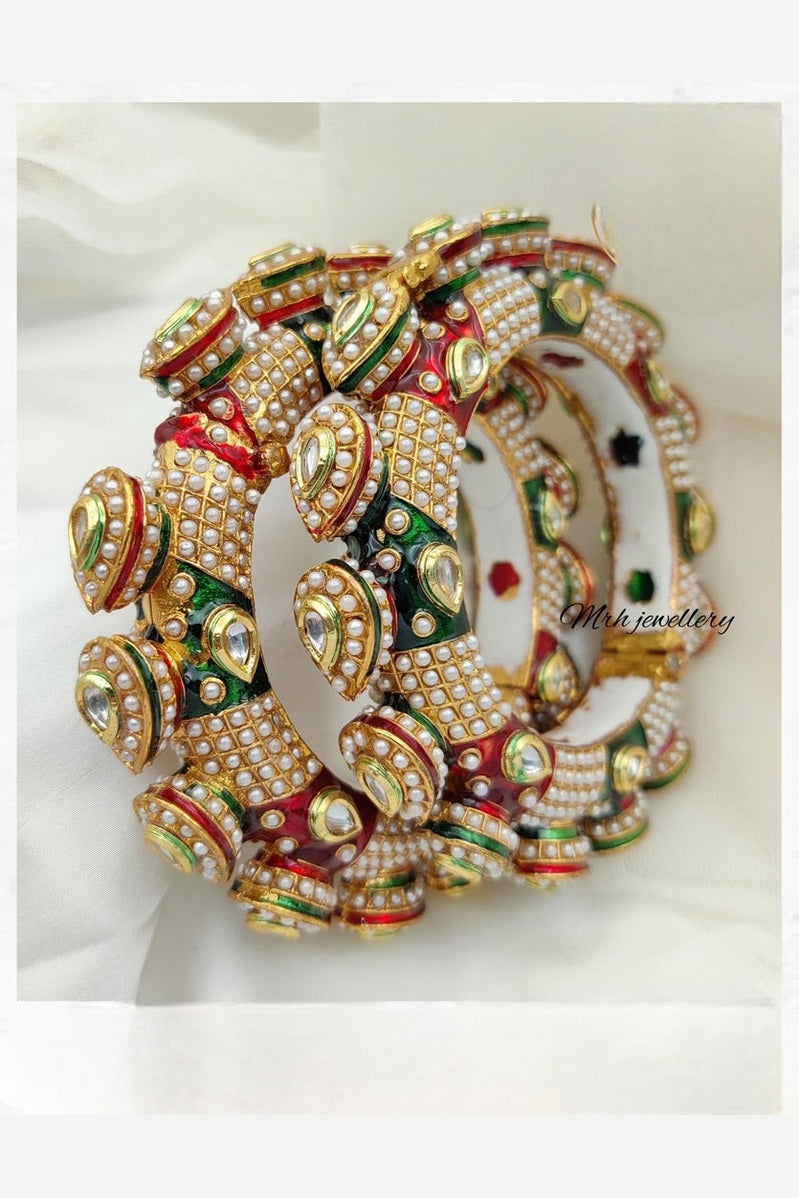 Nidhi jadau rajwadi meenakari bangles