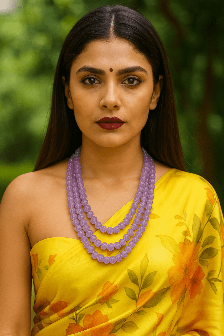 Swara pumpkin beads real stone mala